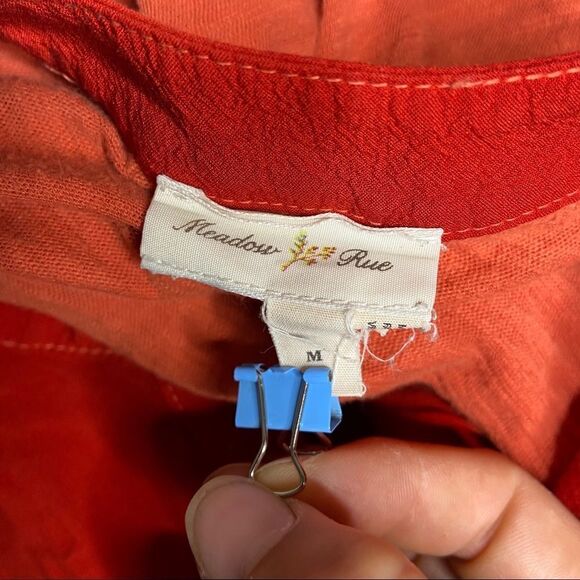 Anthro Meadow Rue Amira Henley orange Medium - Picture 9 of 11